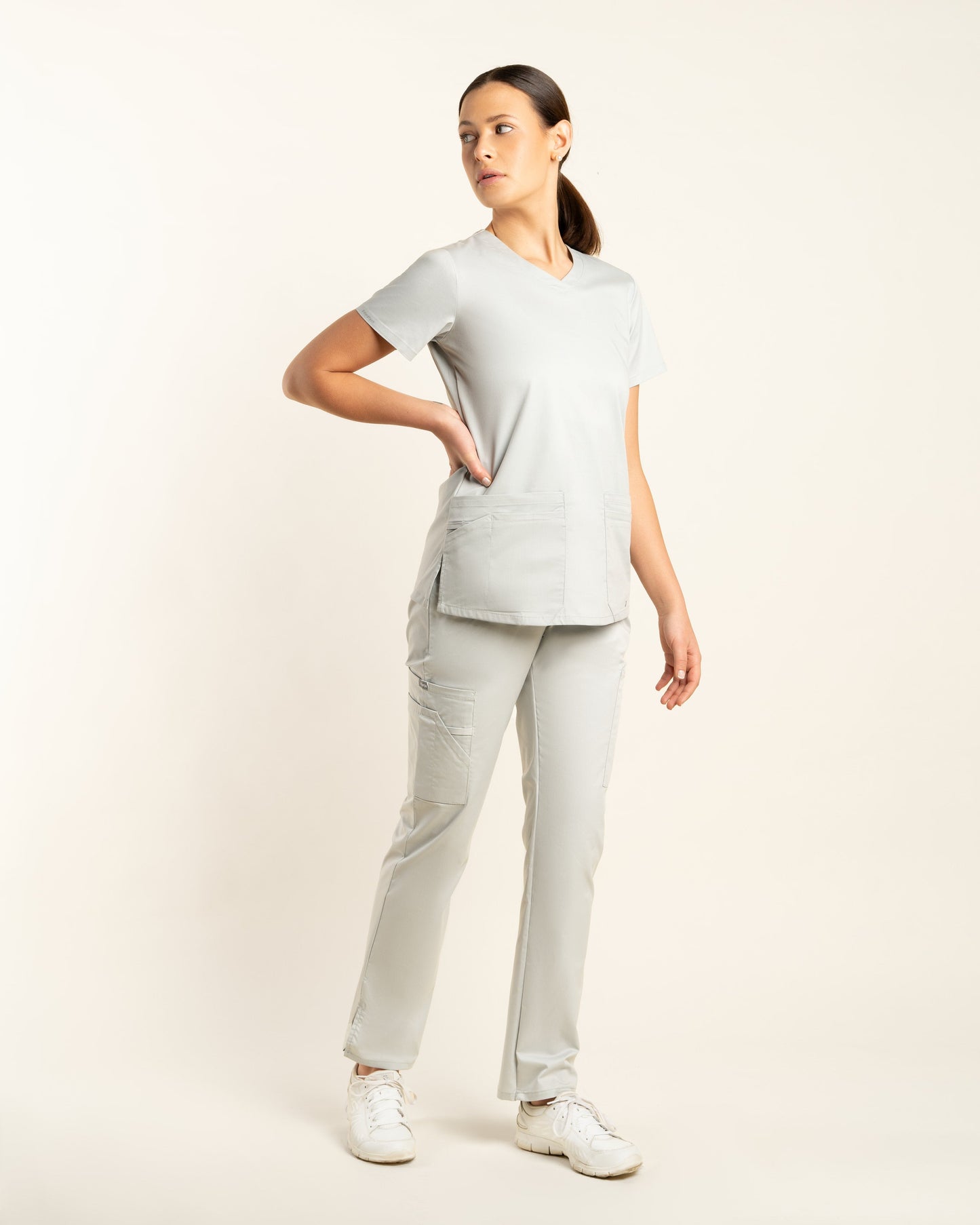 PANTALÓN MUJER WORK GRIS CLARO