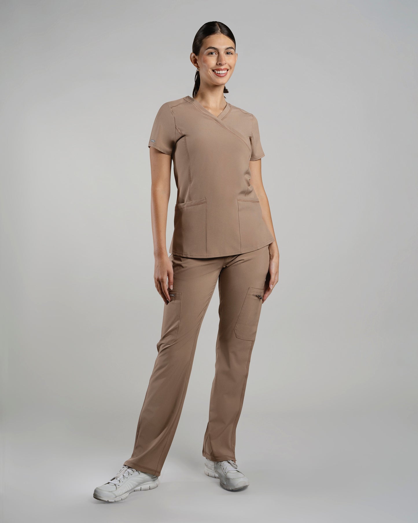 TOP MUJER SPORT STRETCH TAUPE