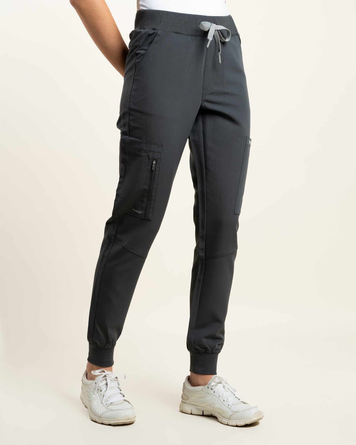 PANTALON MUJER DYNAMIC GRIS - PUÑO RIB