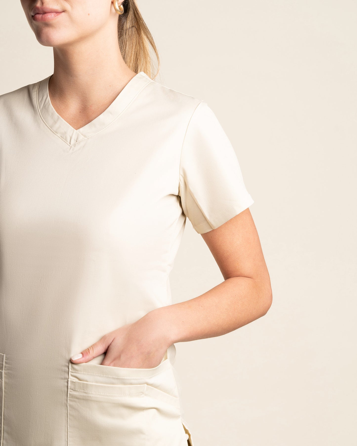 TOP MUJER WORK BEIGE