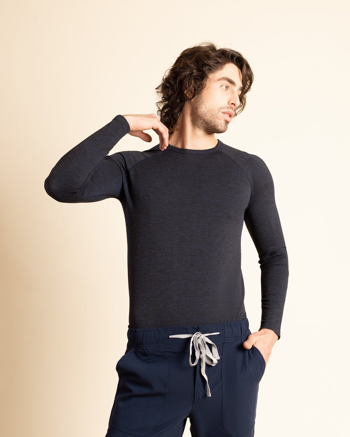 PRIMERA CAPA FLEX TEE HOMBRE MELANGE MARINO