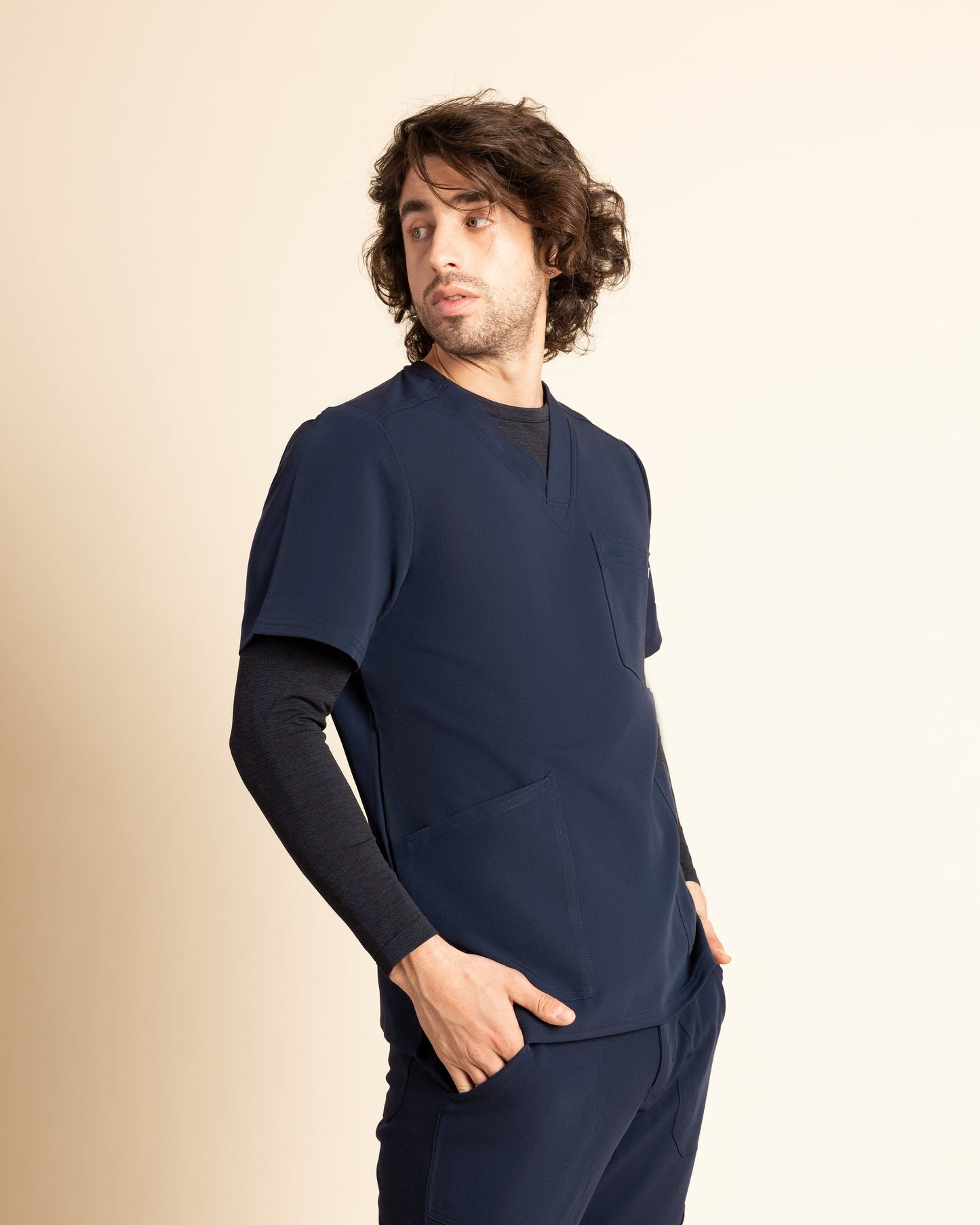 PRIMERA CAPA FLEX TEE HOMBRE MELANGE MARINO