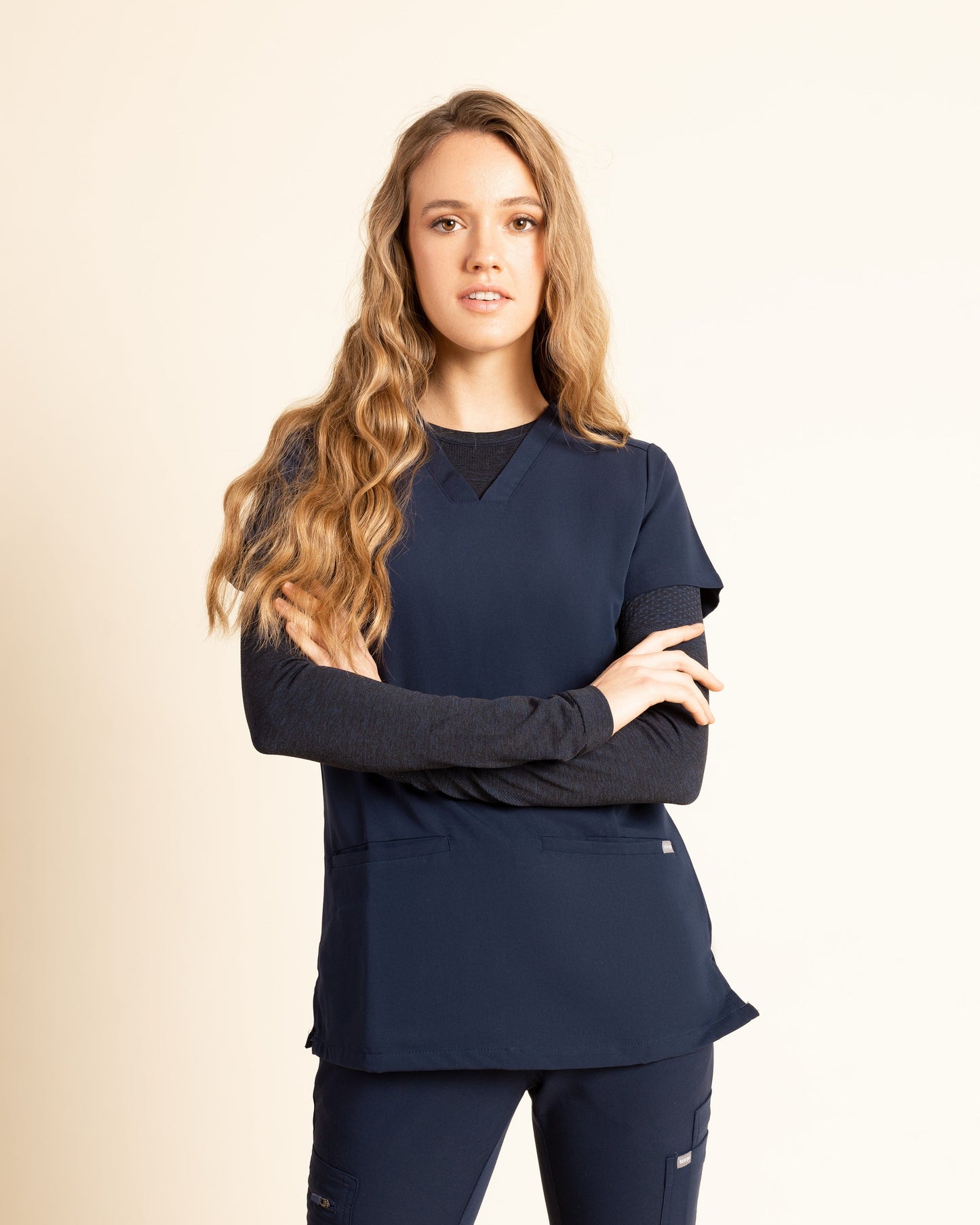 PRIMERA CAPA FLEX TEE MUJER MELANGE MARINO