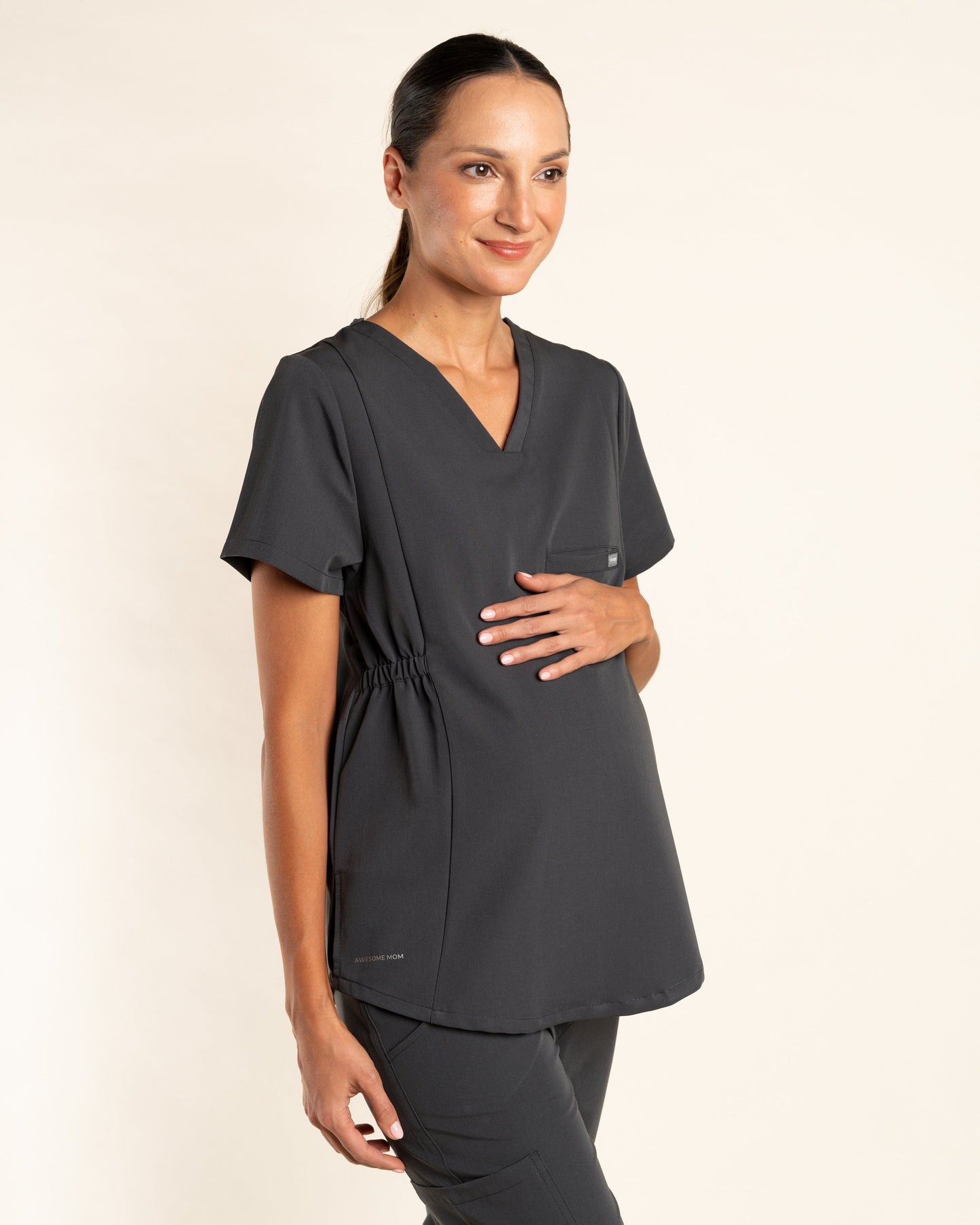 TOP MUJER MOM'S GRIS