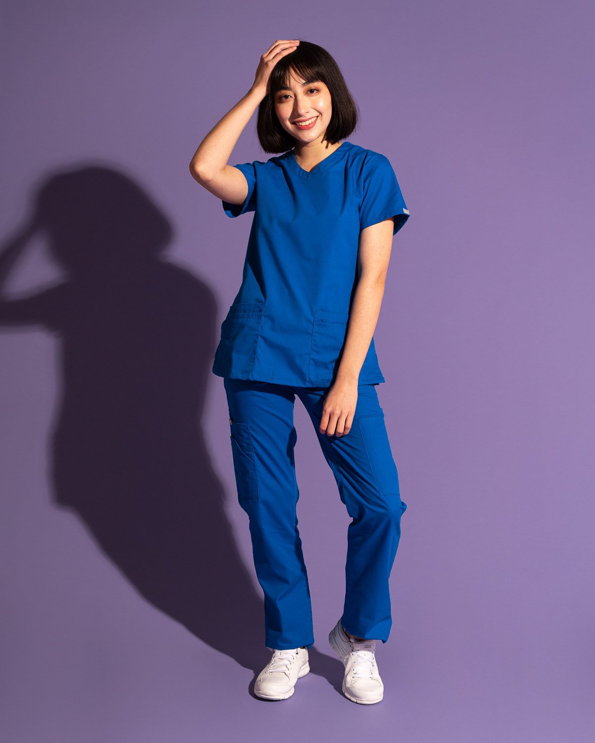 TOP MUJER BASICS AZUL REY