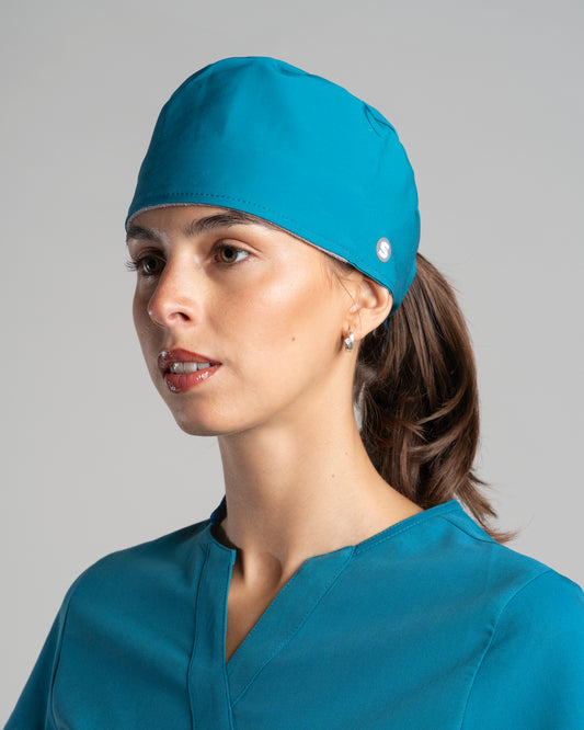 GORRO UNISEX CLÍNICO COLOR BLOCK TEAL BLUE