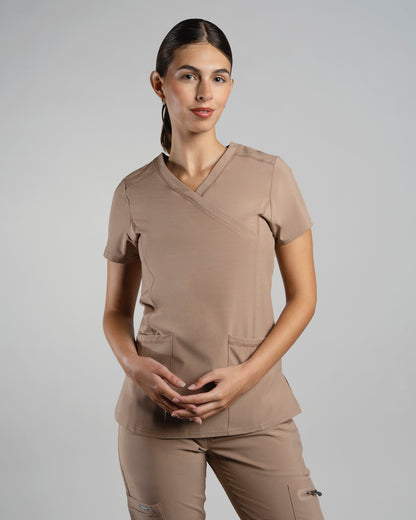 TOP MUJER SPORT STRETCH TAUPE