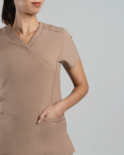 TOP MUJER SPORT STRETCH TAUPE