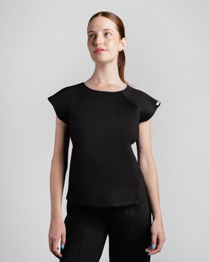 TOP MUJER ELASTIC SCRUB NEGRO
