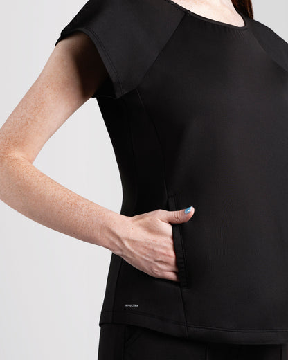 TOP MUJER ELASTIC SCRUB NEGRO