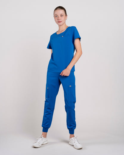 TOP MUJER DYNAMIC AZUL REY - CUELLO RIB