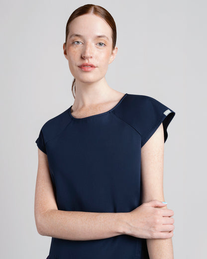 TOP MUJER ELASTIC SCRUB MARINO