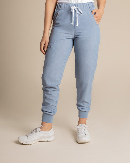 PANTALÓN JOGGER MUJER MELANGE SKY BLUE