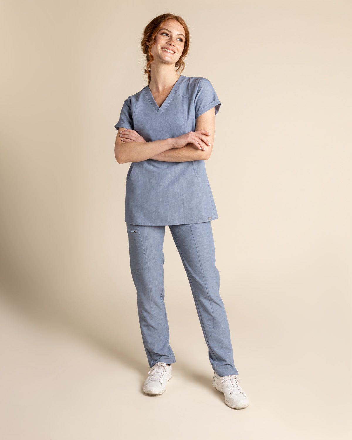 TOP MUJER LIFE MELANGE SKY BLUE