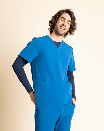 PRIMERA CAPA FLEX TEE HOMBRE MELANGE AZUL