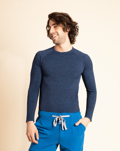 PRIMERA CAPA FLEX TEE HOMBRE MELANGE AZUL