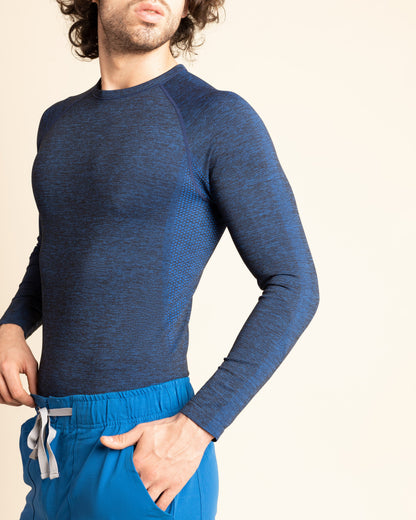 PRIMERA CAPA FLEX TEE HOMBRE MELANGE AZUL