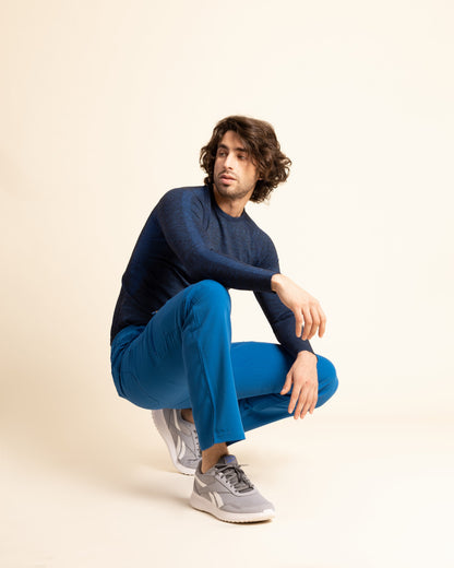 PRIMERA CAPA FLEX TEE HOMBRE MELANGE AZUL