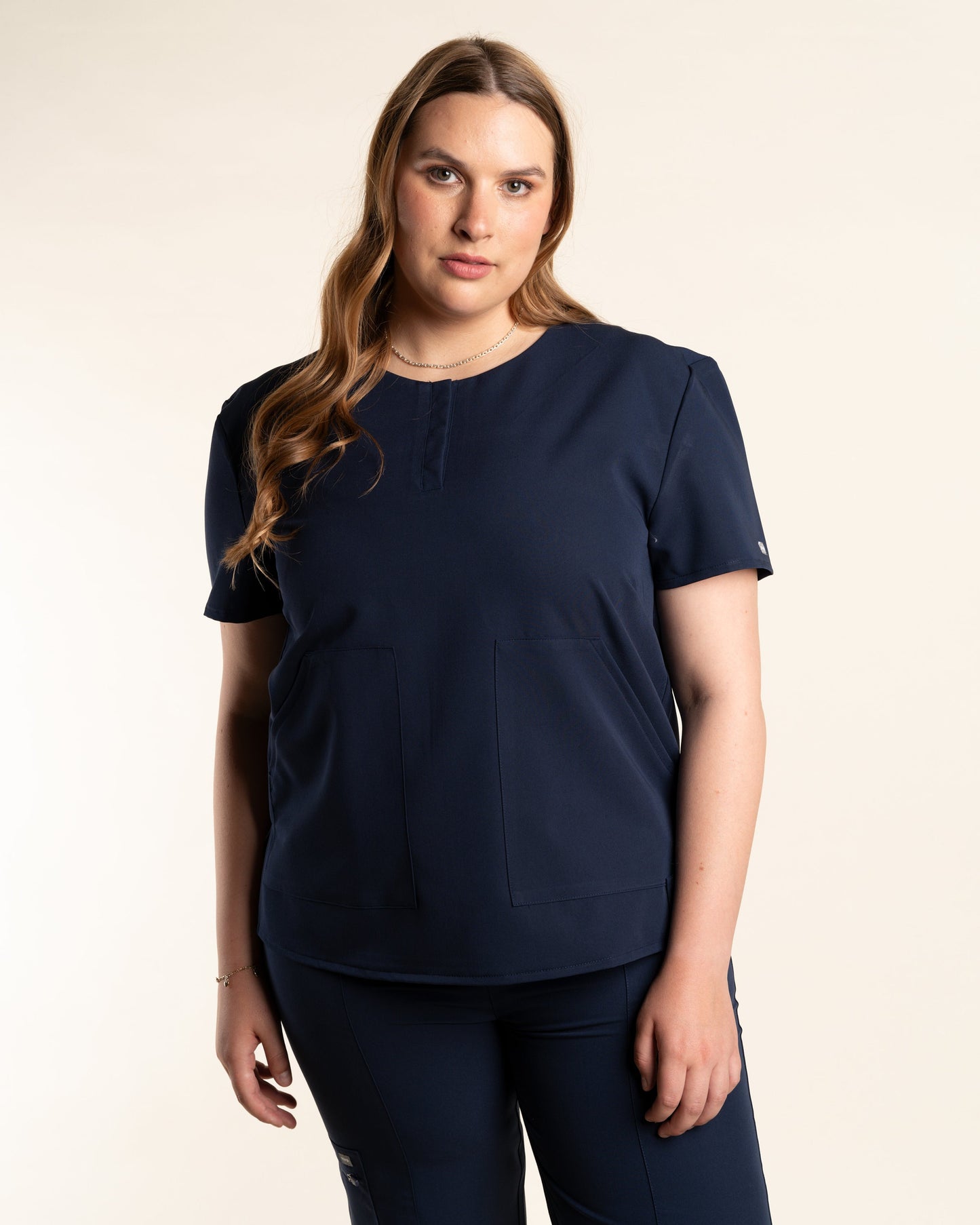 TOP MUJER CURVE MARINO